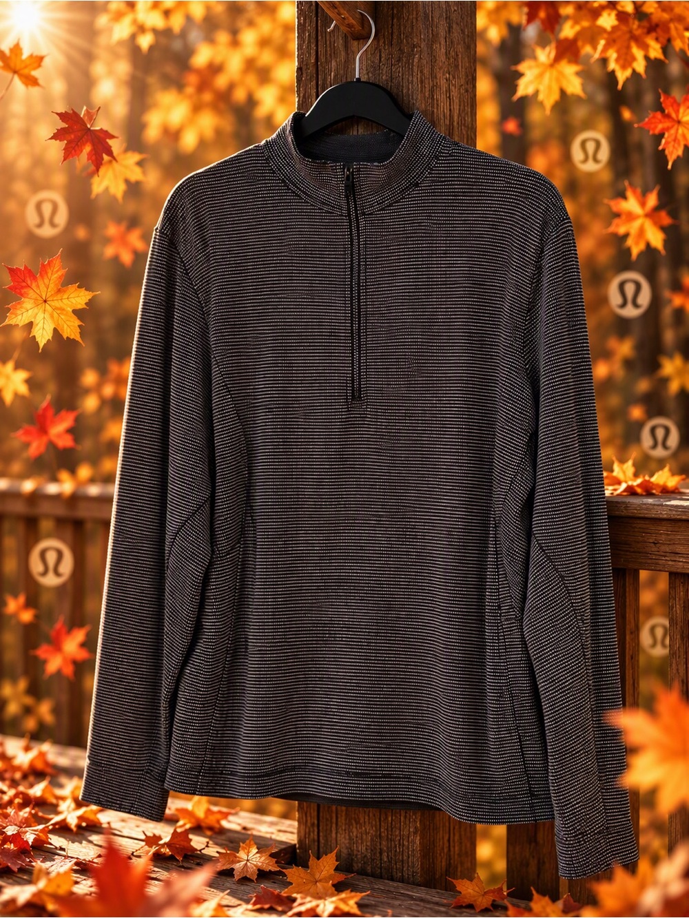 lululemon athletica Men's Zip-Front Sweater in Charcoal Stripe
